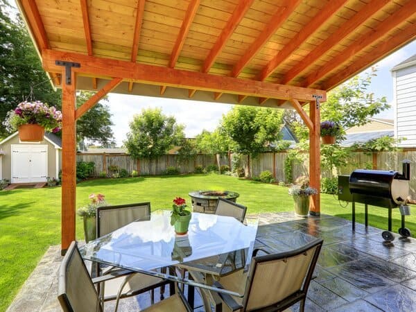 Patio with wood covering