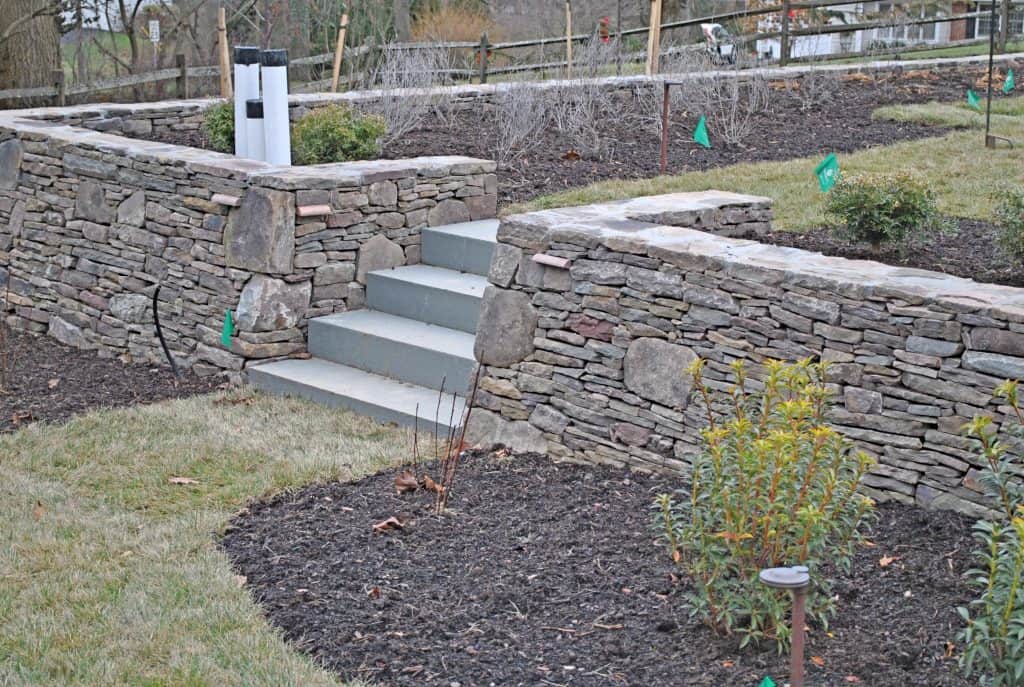 Stone wall and steps