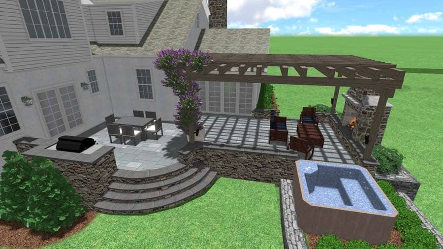 3d rendering of outdoor living space