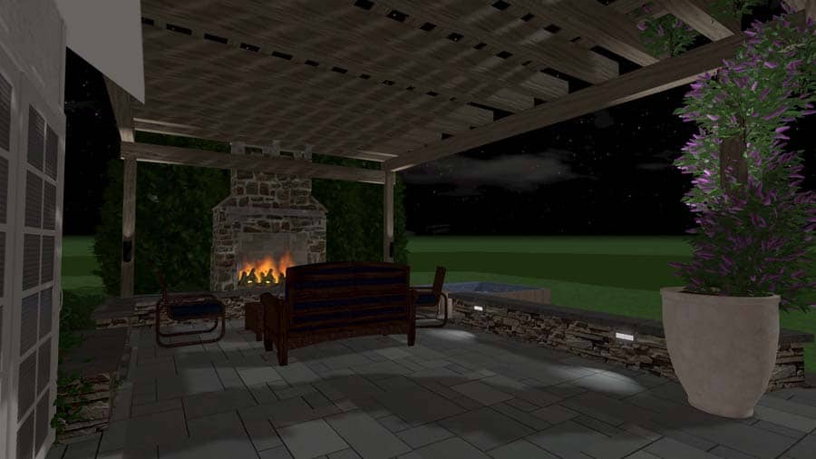 3d rendering of outdoor living space