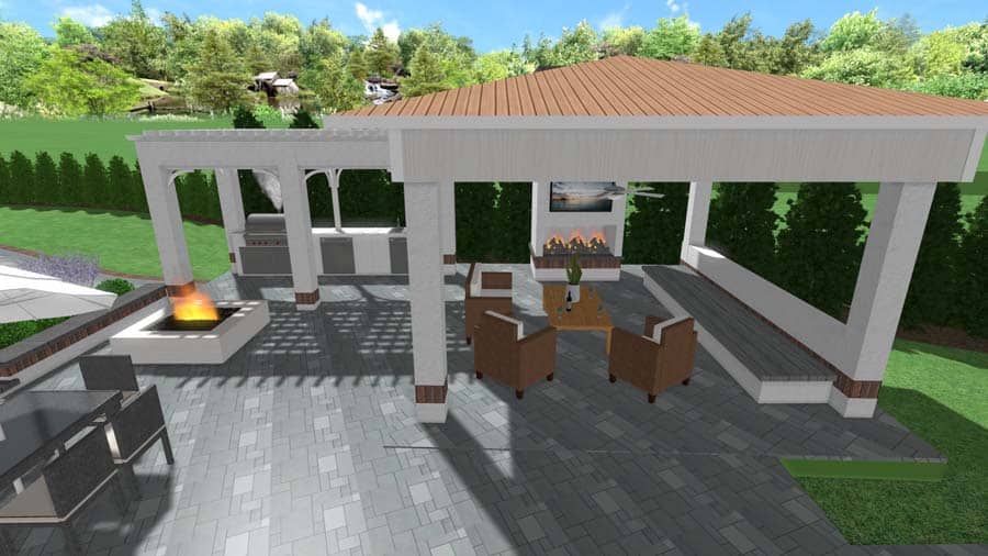 3d rendering of outdoor living space
