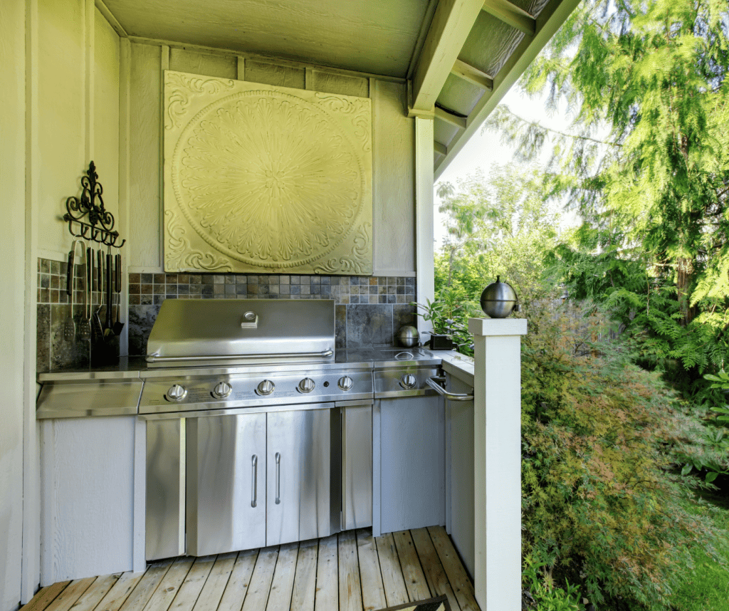 A small outdoor kitchen space.