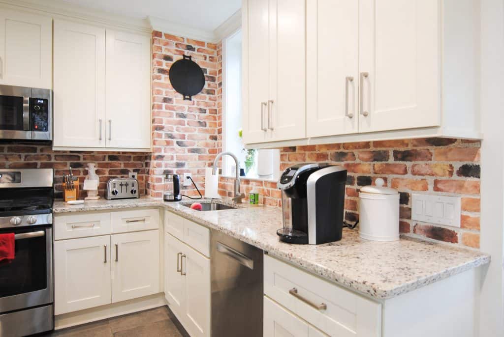 Brick backsplash