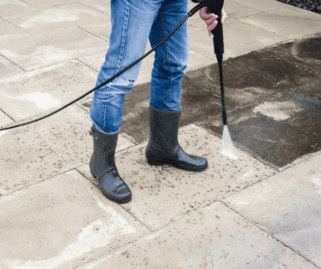 Power wash your patio to prevent cracks.