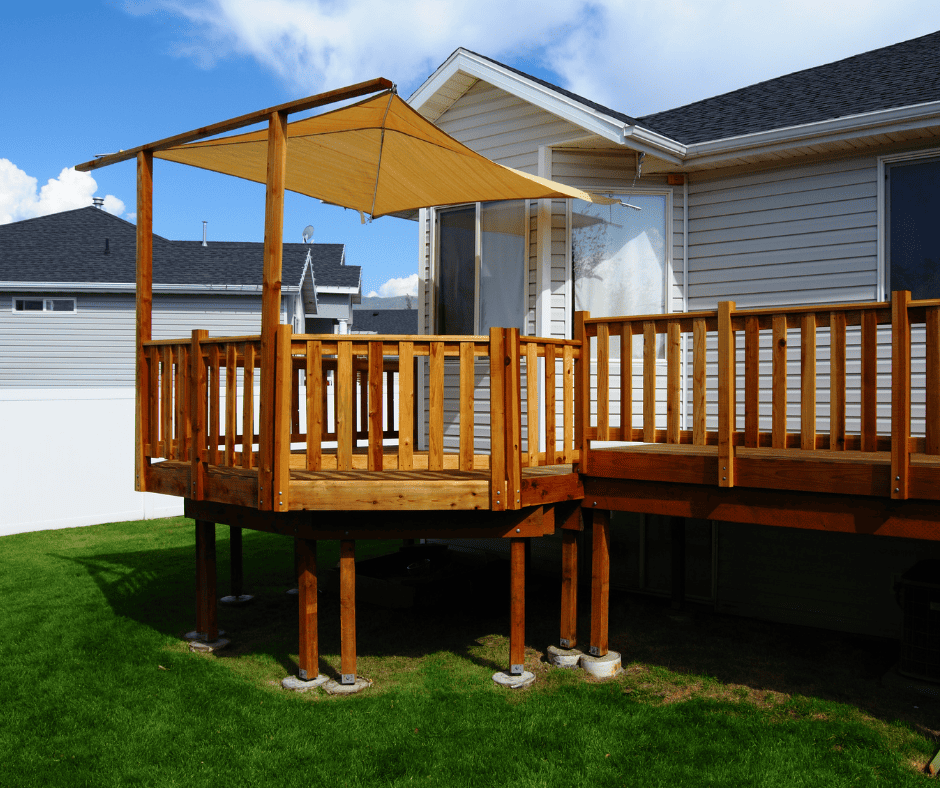 Deck with shade sail