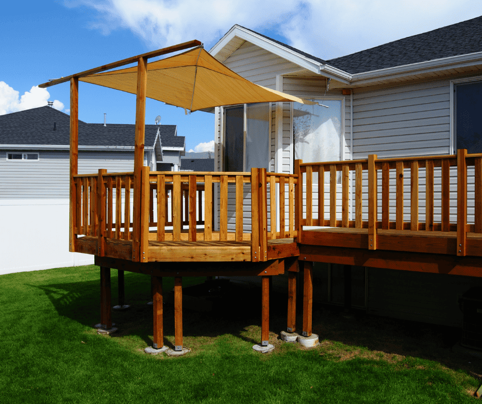 Deck with shade sail