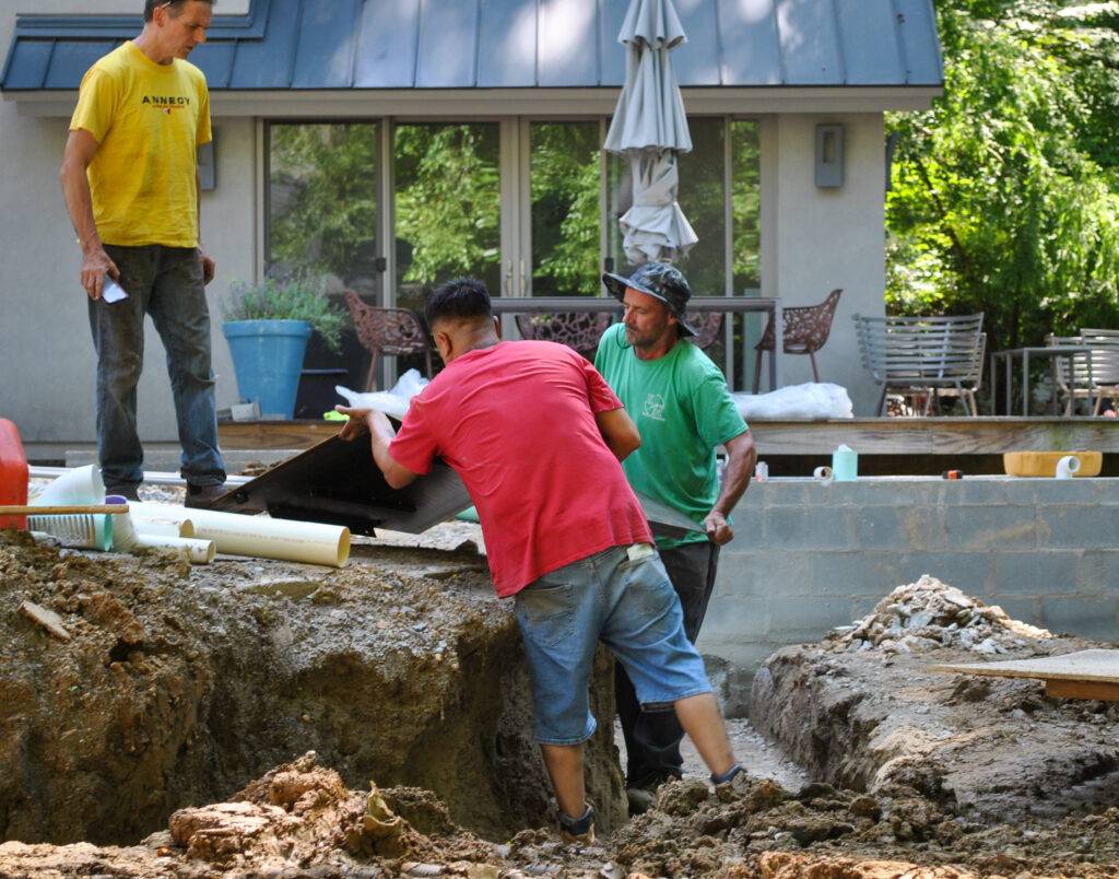 patio drainage installation