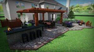 Outdoor living space 3d design