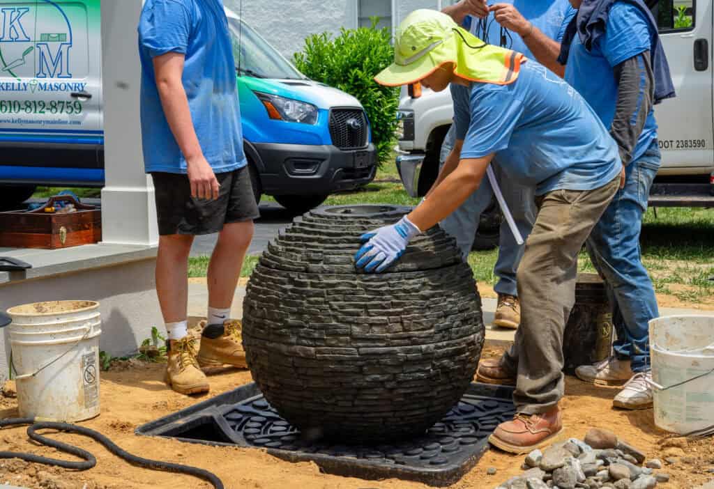 Installing a backyard water feature