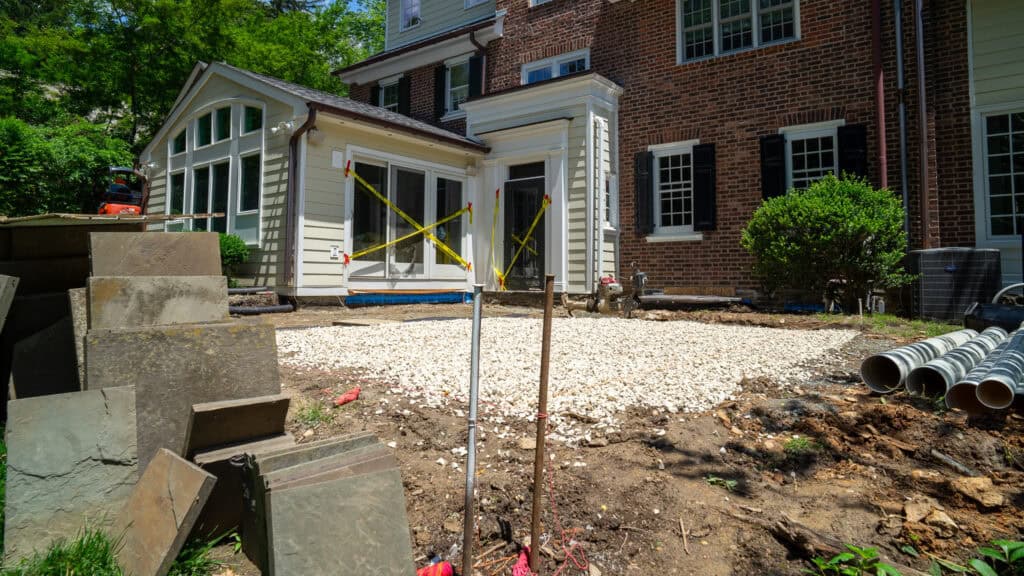 The base before patio install